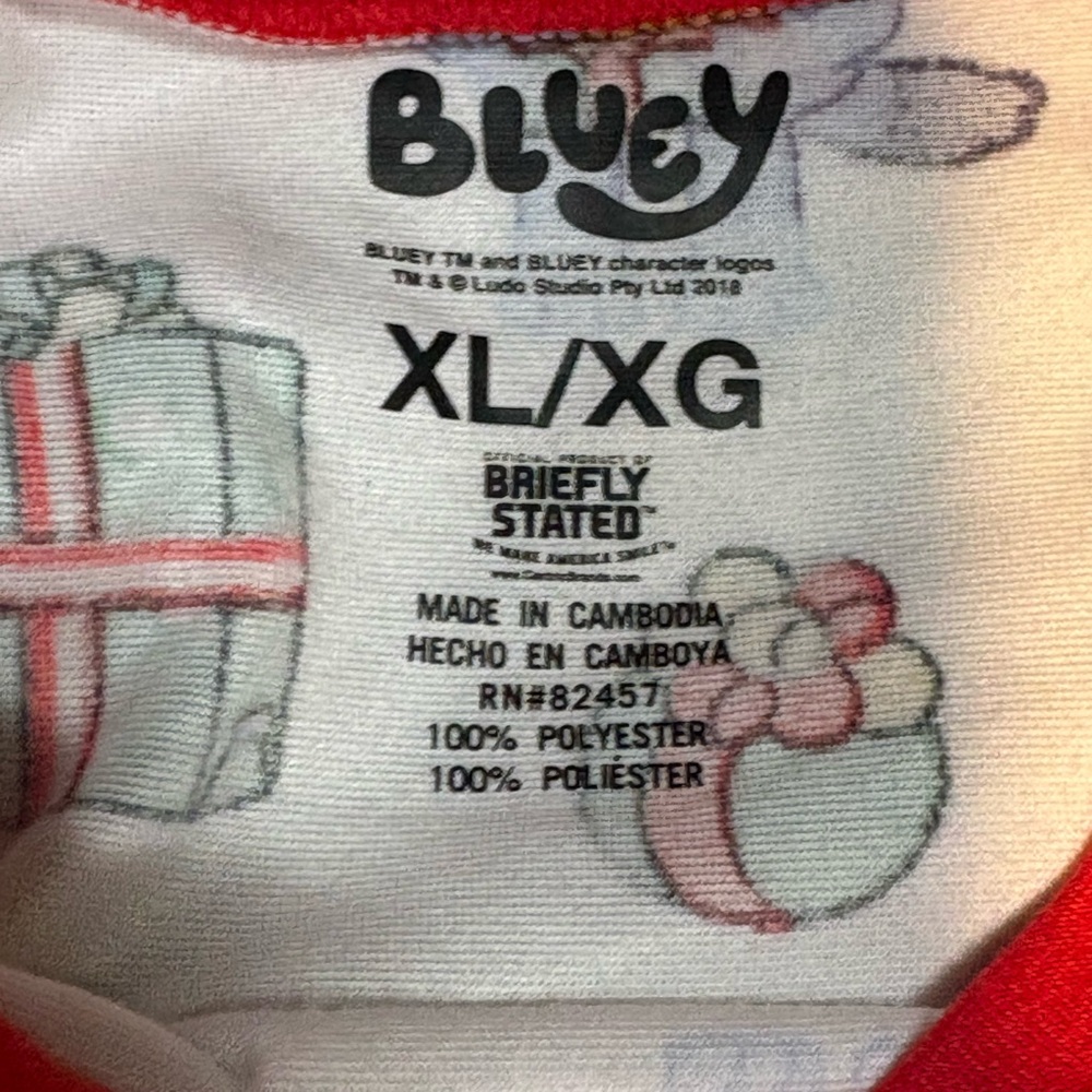 Bluey licensed 2-piece Christmas pajama set xl men women top bottoms xl - Picture 6 of 9